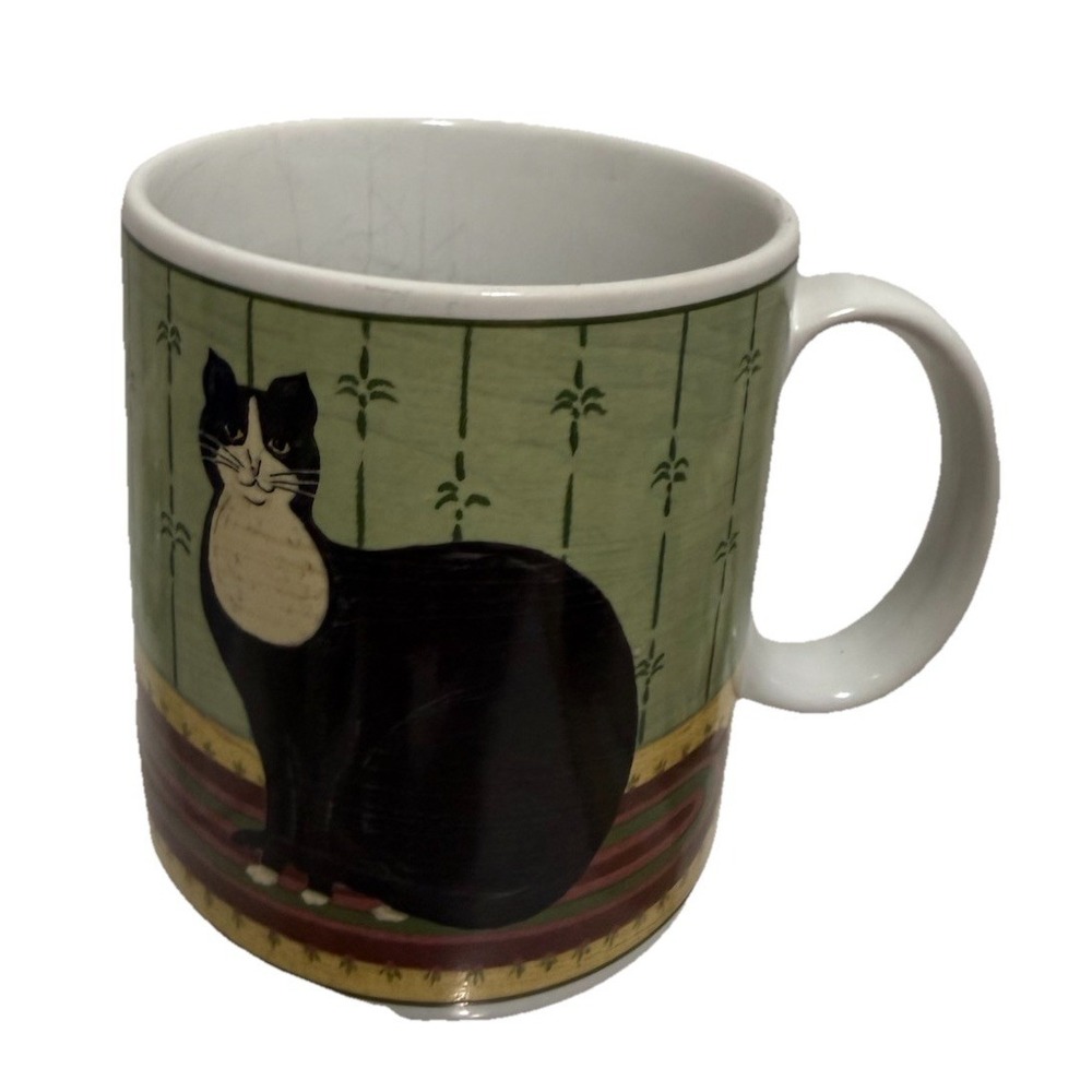 2000 Warren Kimble Sakura Cat Collection Mug- Folk Art Cats